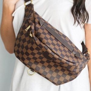 Plaid Bumbag - Brown Checkered, Waist Bag or Crossbody